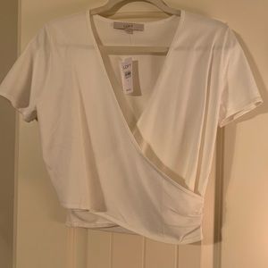 NWT LOFT Cropped wrap top